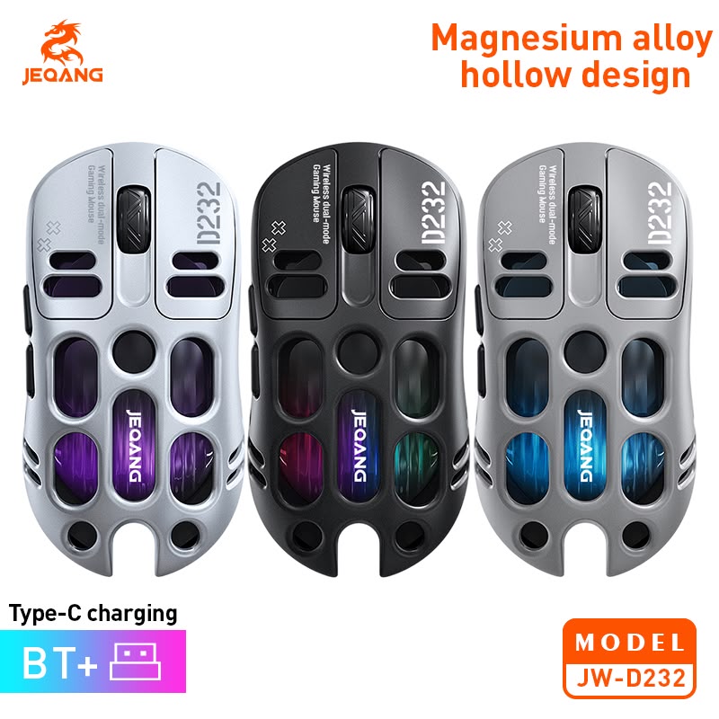 JEQANG JW-D232 2.4 GHz Bağlantı Alıcılı RGB Işıklı Kablosuz Oyuncu Mouse
