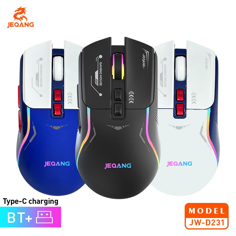 JEQANG JW-D231 2.4 GHz Bağlantı Alıcılı RGB Işıklı Kablosuz Oyuncu Mouse