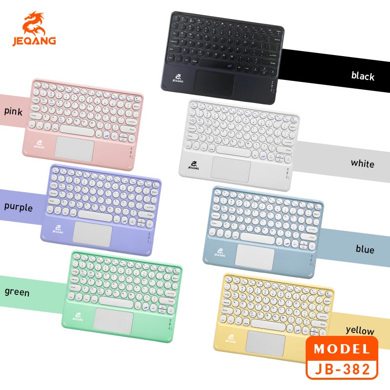 JEQANG JB-382 Yuvarlak Tuşlu Touchpad Özellikli Bluetooth Kablosuz Klavye