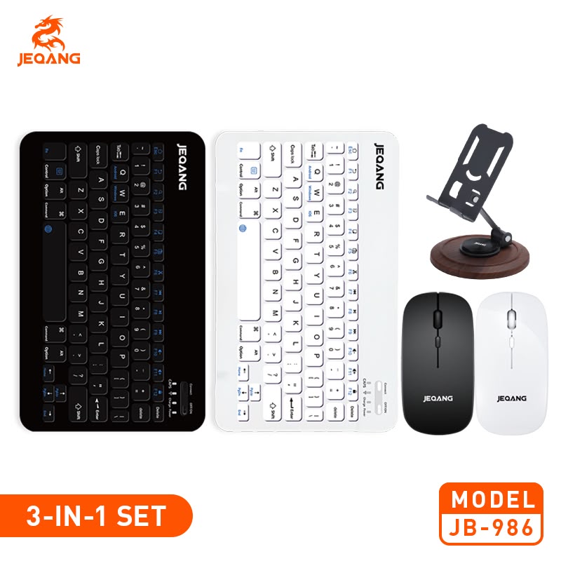 JEQANG JB-986 3in1 2.4 GHz Bağlantılı Bluetooth Kablosuz Klavye Mouse Seti