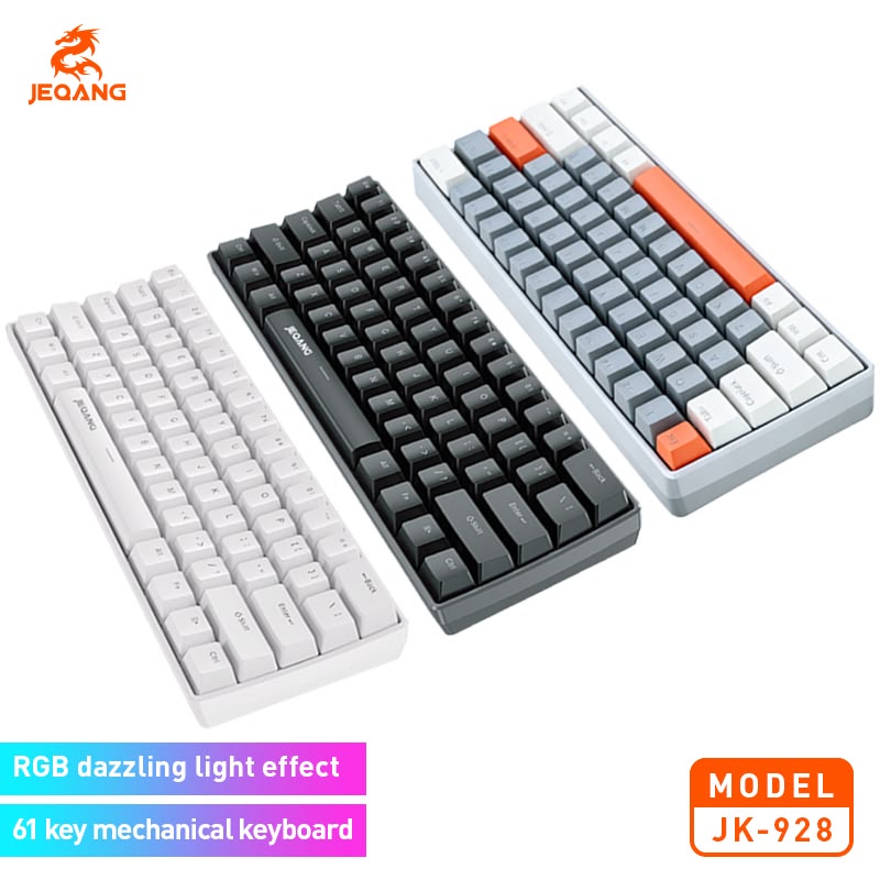 JEQANG JK-928 USB Kablolu RGB Işıklı Mekanik Klavye