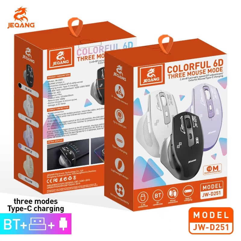 JEQANG JW-D251 2.4 GHz Bağlantı Alıcılı Mini Kablosuz Oyuncu Mouse