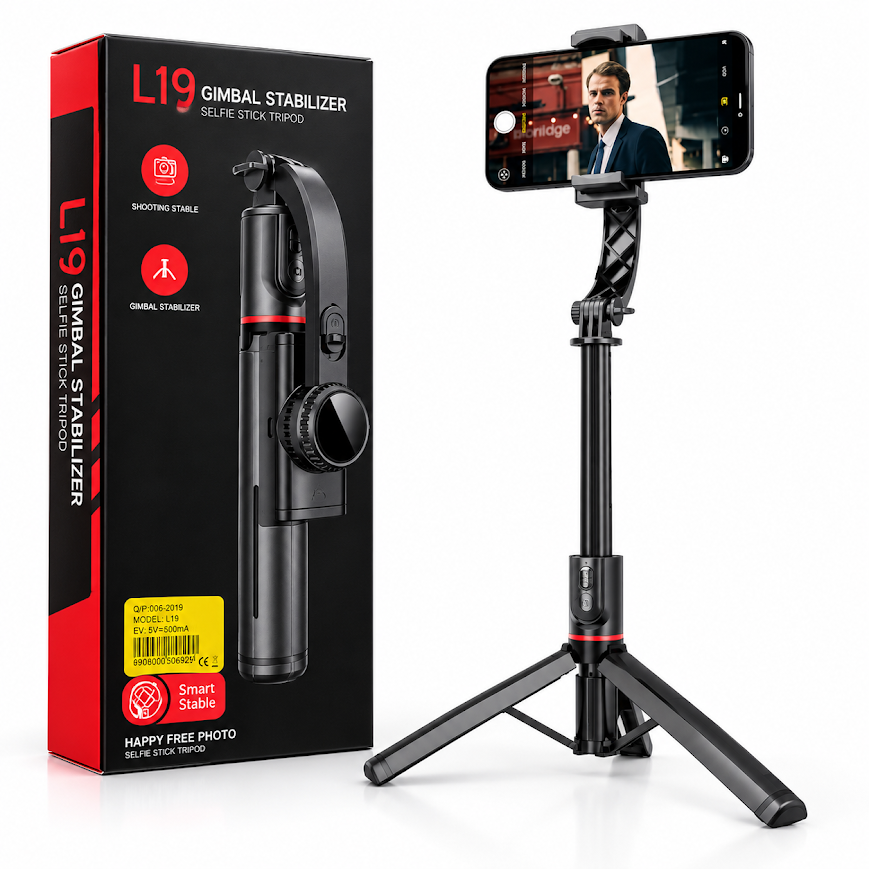 GLR L19 Kumandalı Tripod Gimbal Özellikli Selfie Çubuğu