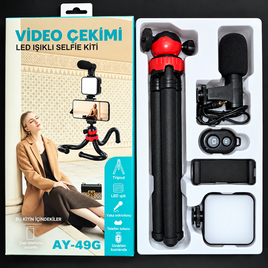 GLR AY-49G Fonsiyonel Profesyonel Tripod Seti
