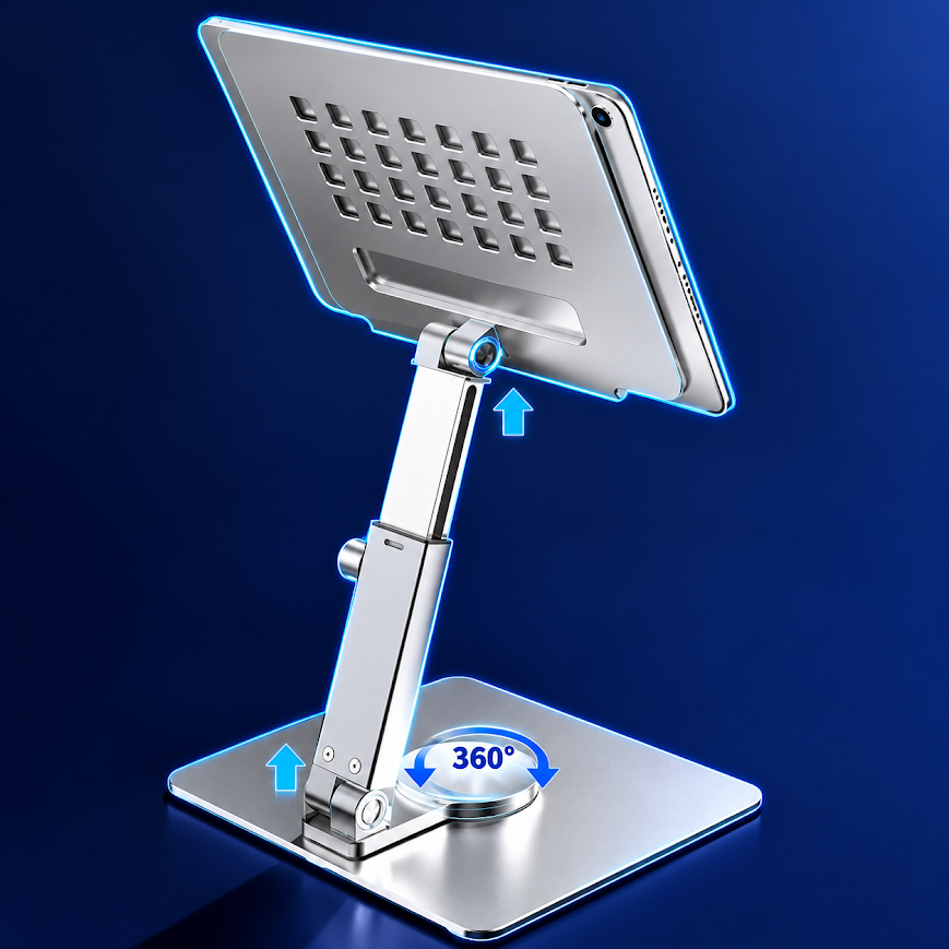 GLR H06 360 Derece Dönen Katlanabilir Metal Tablet Telefon Standı