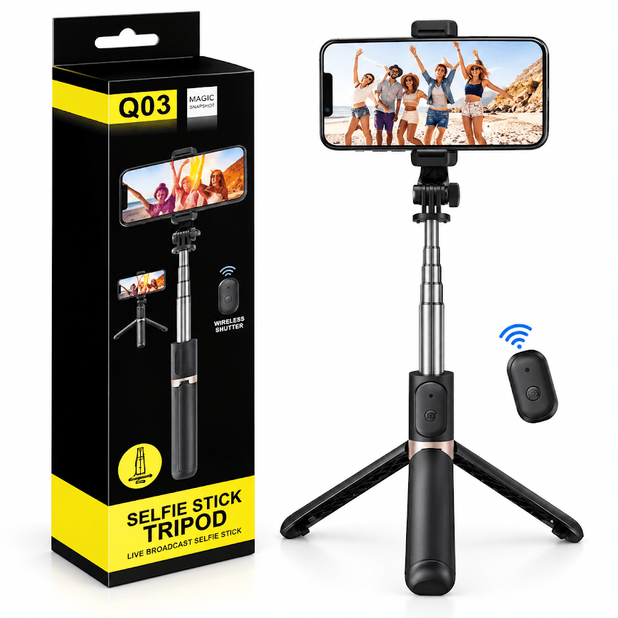 GLR Q03 Kumandalı Mini Tripod Selfie Çubuğu