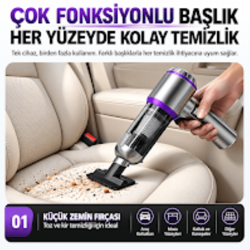 GLR ST-6703A PLUS Şarjlı Vakumlu Hava Üfleyici ve Araç içi El Süpürgesi