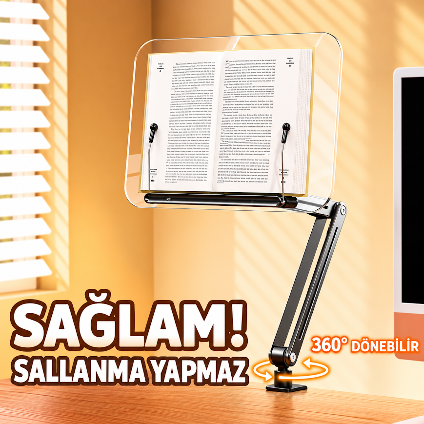 GLR Masaüstü Ayarlanabilir Metal Ayaklı Kitap Tablet Standı