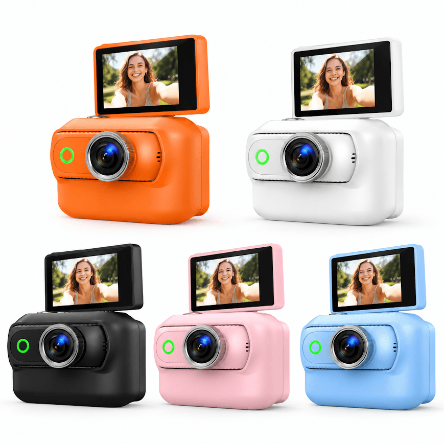 GLRTech LK-018 180 Derece Dönebilen Ekranlı 1080P Full HD Vlog Aksiyon Kamerası