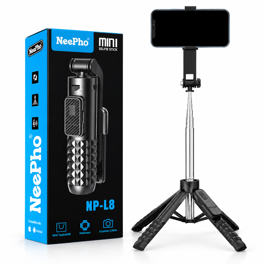 Neepho NP-L8 Kumandalı Mini Tripod Selfie Çubuğu