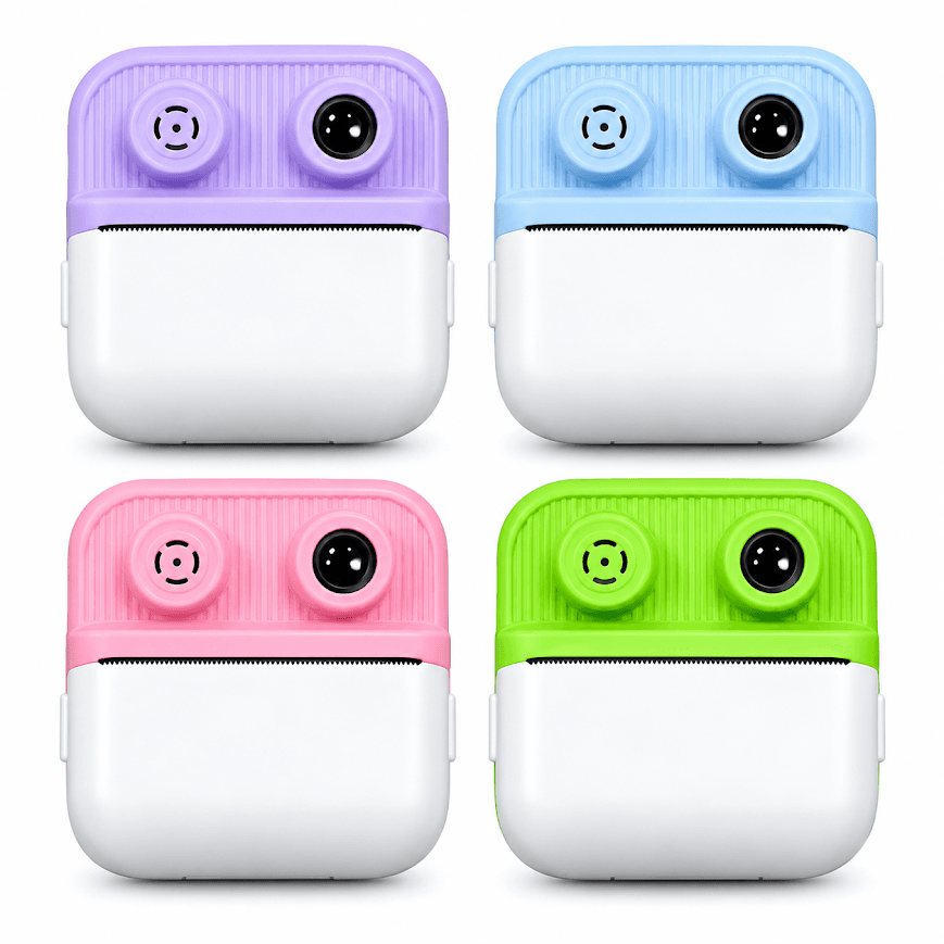 GLRTech S2 Ön Arka Lensli Anında Siyah Beyaz Termal Baskılı Çocuk Fotoğraf Makinesi