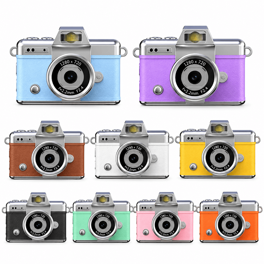 GLRTech LK-027 180 Derece Dönebilen Ekranlı Mini Retro Fotoğraf Makinesi