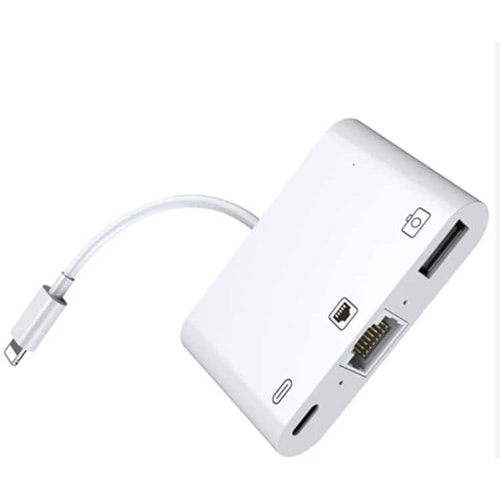 Kruxon ZR461 NK107 LİGHTNİNG ÇOKLU ETHERNET ADAPTÖR