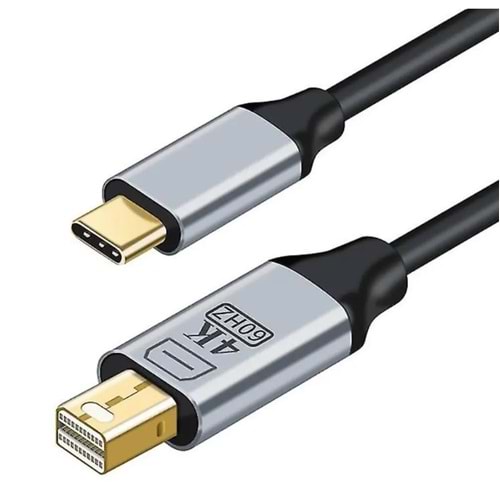 Kruxon ZR126 SİYAH TYPE-C MİNİ DP ÇEVİRİCİ KABLO 1,8 M
