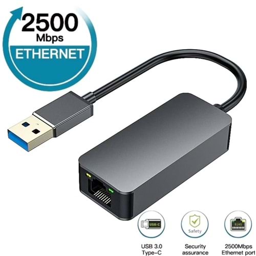 Kruxon ZR622 USB 3,2 GEN1 2,5G ETHERNET ÇEVİRİCİ