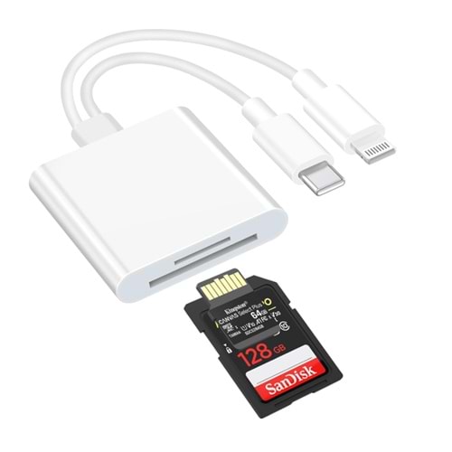 Kruxon ZR636 TYPE-C LİGHTNİNG CAMERA STORAGE CARD READER
