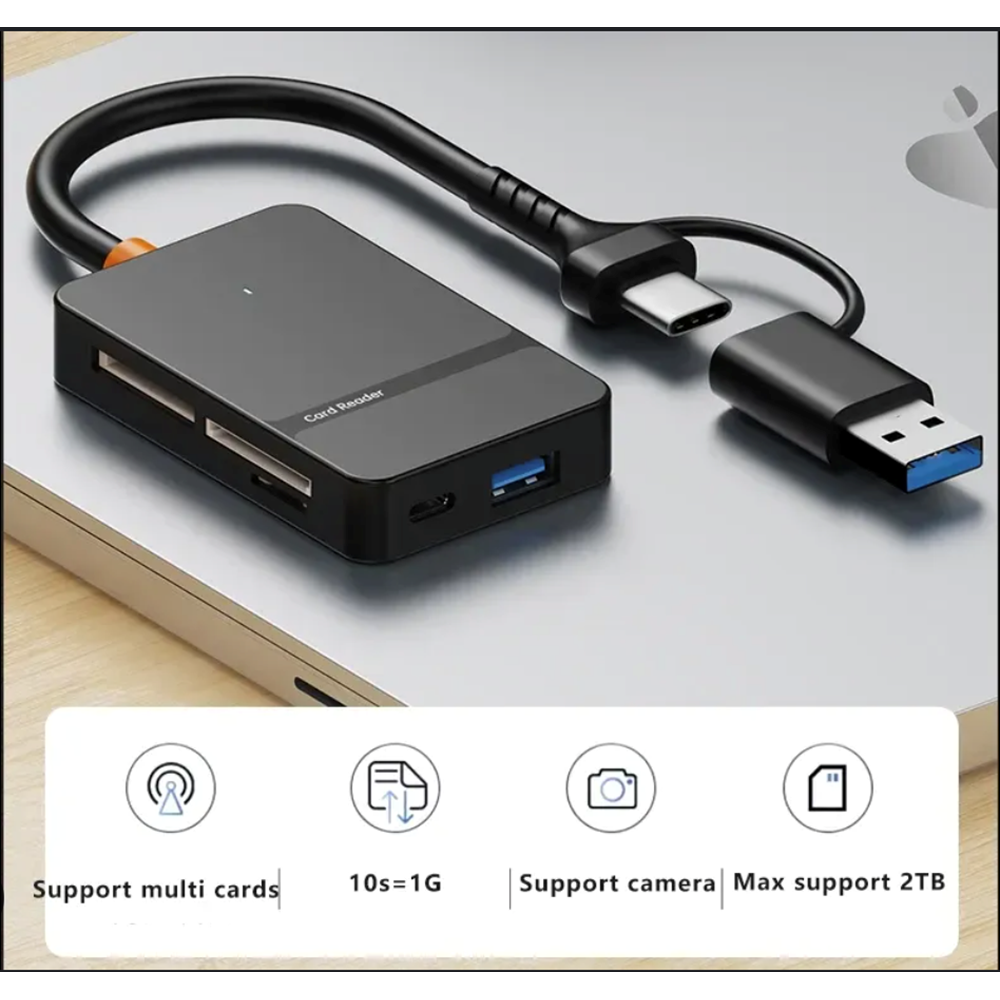 Kruxon ZR783 ADS-316 TYPE-C + USB 8 İN 1 CARD READER 5GBPS