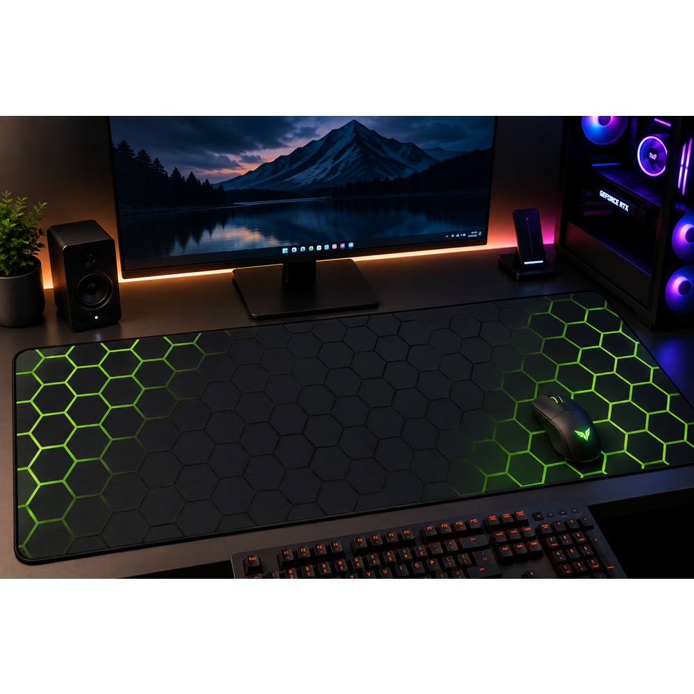 Kruxon ZR1000 YEŞİL PETEK DESEN MOUSE PAD 90X40