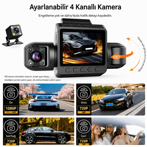 ZR1154 Kruxon 4 CHANNELS DASH 1080P ARAÇ KAMERASI