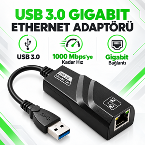 Kruxon ZR13 3,0 GİGABİT USB ETHERNET ÇEVİRİCİ