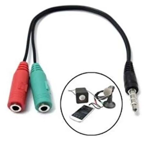Kruxon ZR369 AUX SES KABLOSU 2 ERKEK 1 DİŞİ