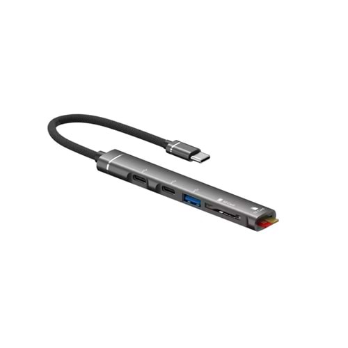 Kruxon ZR289 ADS 303/C TYPE-C 7 PORT METAL USB HUB