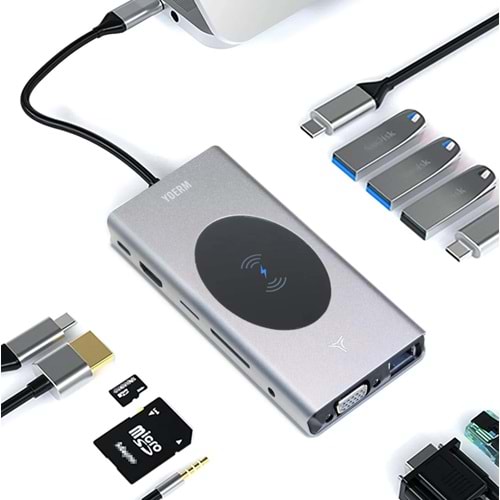 Kruxon ZR795 TYPE-C 10 İN 1 PD ÇEVİRİCİ