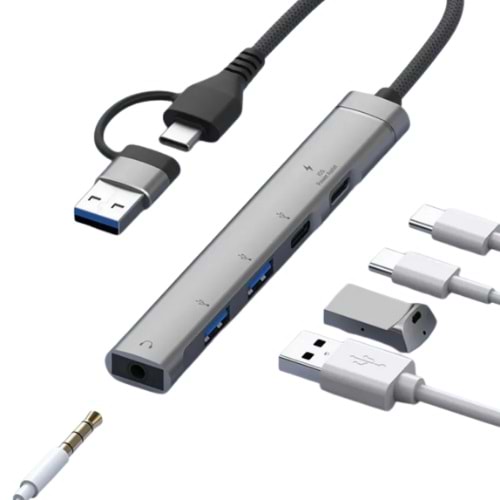 Kruxon ZR663 TYPE-C 8İN1 MULTI FUNCTIONAL HUB STATION