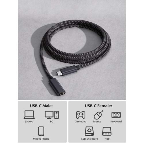 Kruxon ZR537 TYPE-C TO TYPE-C 65W KABLO