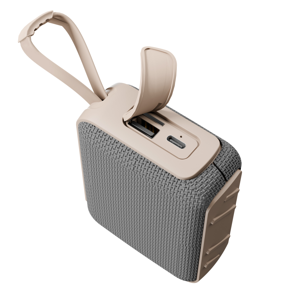 ASONIC AS-03, BEJ, 5W, BT/USB/TF/TWS, 1200mAh Batarya, Bluetooth V5.3, Kablosuz, Taşınabilir, Speaker