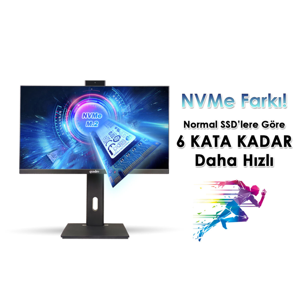 QUADRO EXPANSE AI B424 14165, i5-14400, 23,8" FHD Ekran, 16Gb Ram, 512Gb SSD, Pivot, Paylaşımlı VGA, Free Dos All In One PC