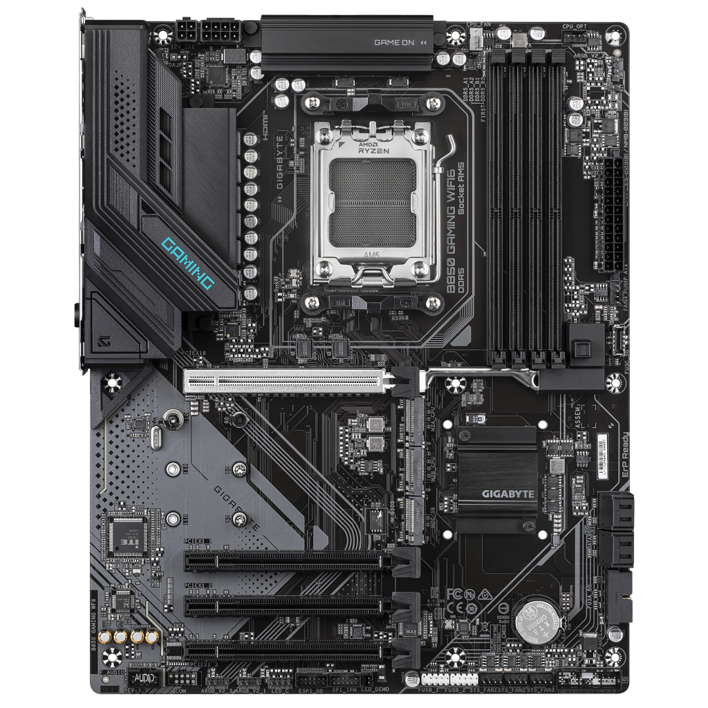 GIGABYTE B850 GAMING WIFI6, 4xDDR5, 3xM.2, DP, HDMI, Type-C, Wi-Fi6E, Bluetooth 5.3, AM5 Soket GAMING Anakart