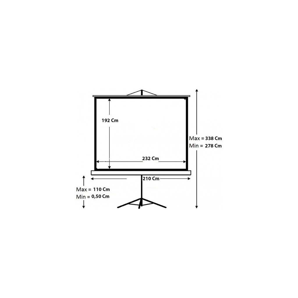 Codegen TX-24 TRIPOD PROJEKSİYON PERDESİ 240X200 (Arkası Siyah Fonlu - Taşınabilir Ayaklı Model)