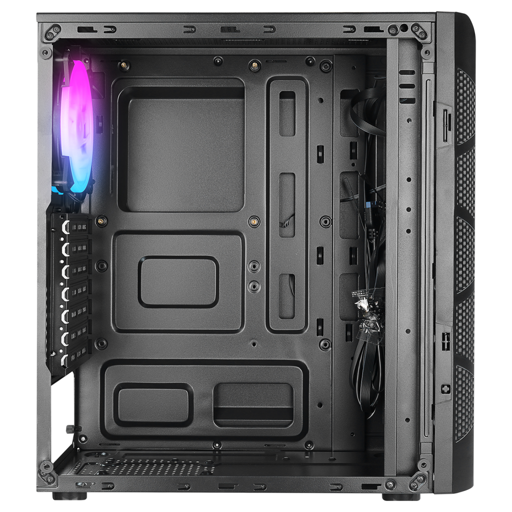 EVEREST CREST-V1, Mesh, PSU Yok, 4x12cm RGB Fan, Temperli Cam Yan Panel, ATX, GAMING KASA