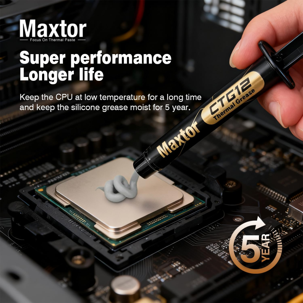 MAXTOR CTG12, 2Gram, Yüksek Isı İletkenliği,  Termal Macun, Termal İletkenlik: 18W/mK