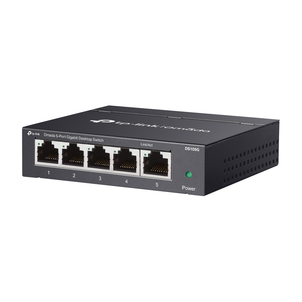 OMADA DS105G, 5 Port Gigabit,  Yönetilemez, Masaüstü/Vesa Metal Kasa Sessiz Switch