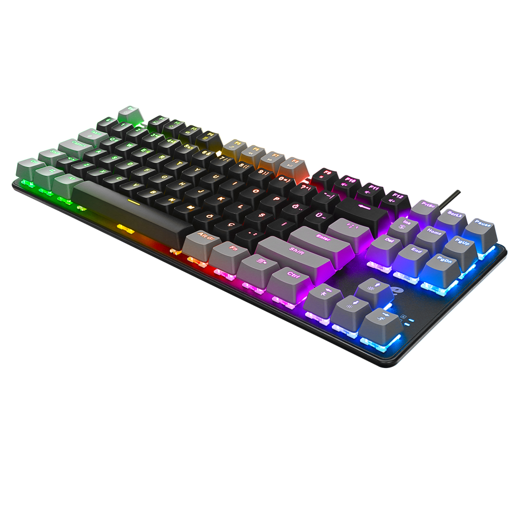 ACER eMachines, EAK87, Siyah/Gri, USB Kablolu, RGB Backlight, RED Switch, Mekanik, Türkçe Q, 87 Tuşlu, Gaming Klavye