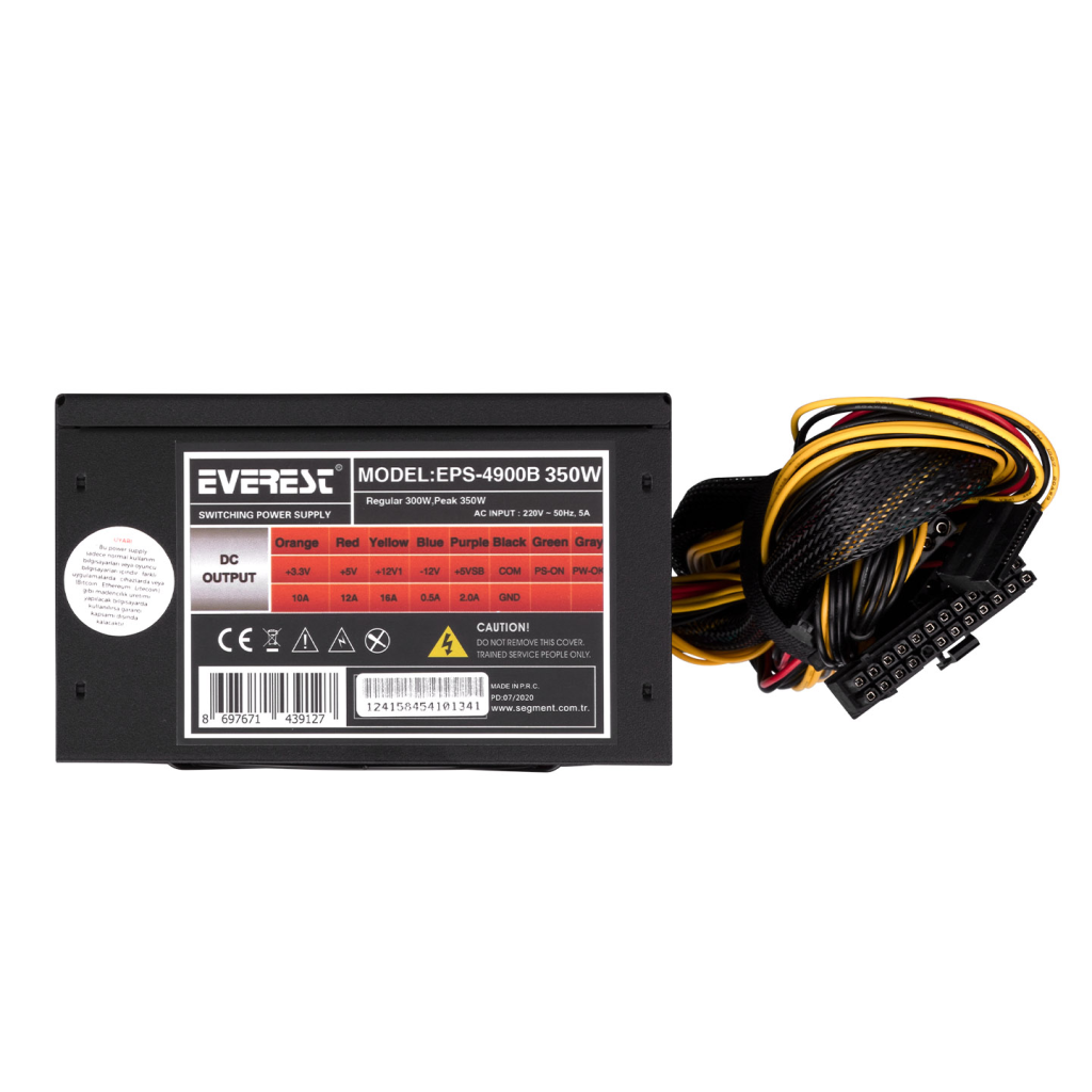 EVEREST EPS-4900B, 350W Peak, 12cm Fan, ATX, Power Supply (PSU)
