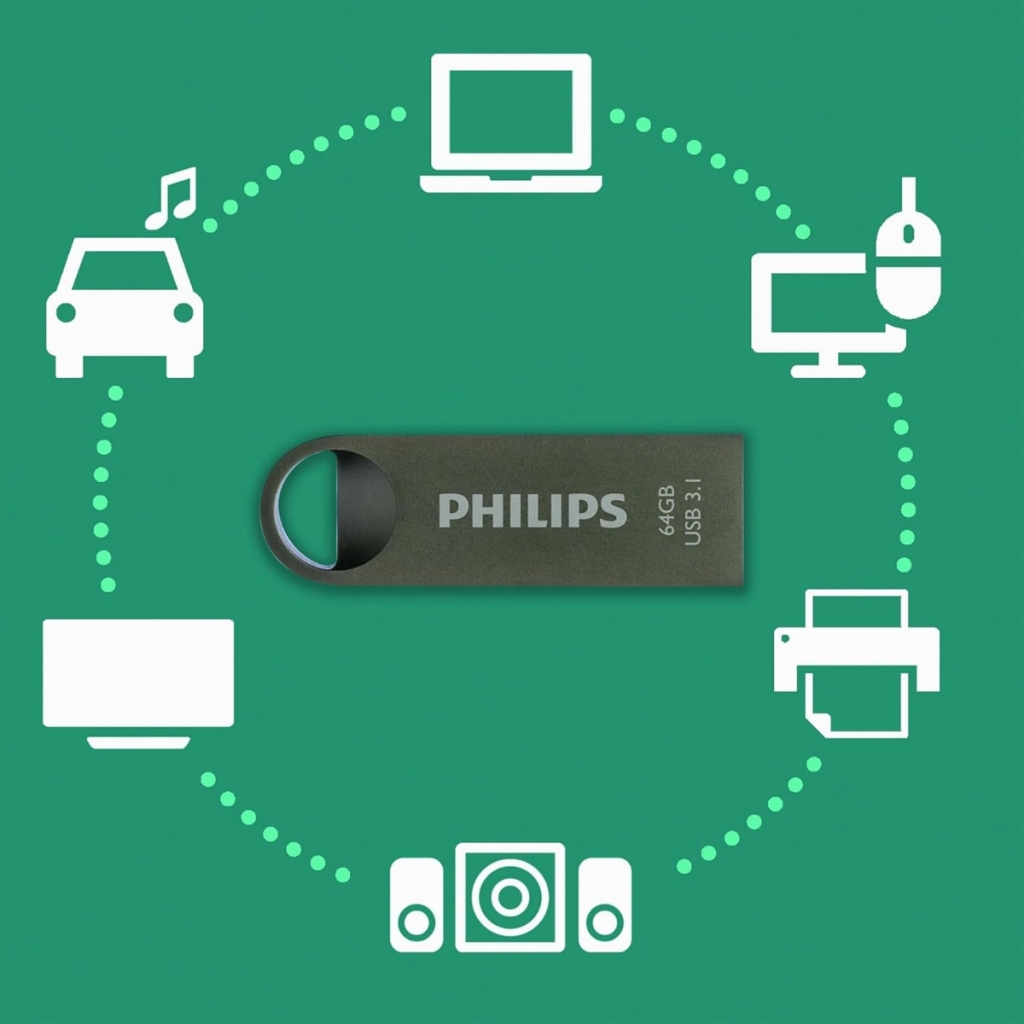 PHILIPS FM64FD165B, 64GB, USB 3.1, Moon, Uzay Grisi, Flash Disk