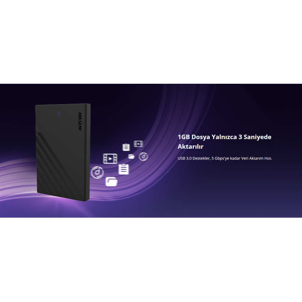 HIKSEMI HS-HUB-MHB201, USB3.0, 2,5" SSD ve HDD Destekler, 5Gbps, Siyah, Windows, Mac-OS, Linux, Android, Alüminyum Disk Kutusu