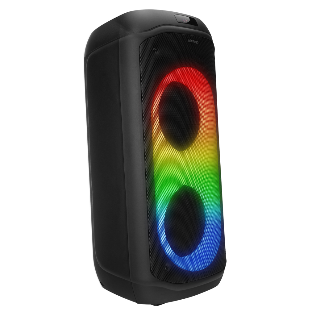 MICROLAB M61, 80W, Taşınabilir, BT/USB/AUX/TF/TWS, RGB Işıklı, 2400mAh Batarya, 2adet VHF Mikrofon, Karaoke/Parti, Bluetooth Speaker,