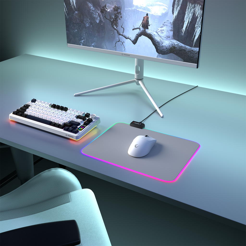Rampage MP-21, PULSAR M RGB, 252x328x3mm, RGB Led, Gaming, MOUSE PAD (Gri)