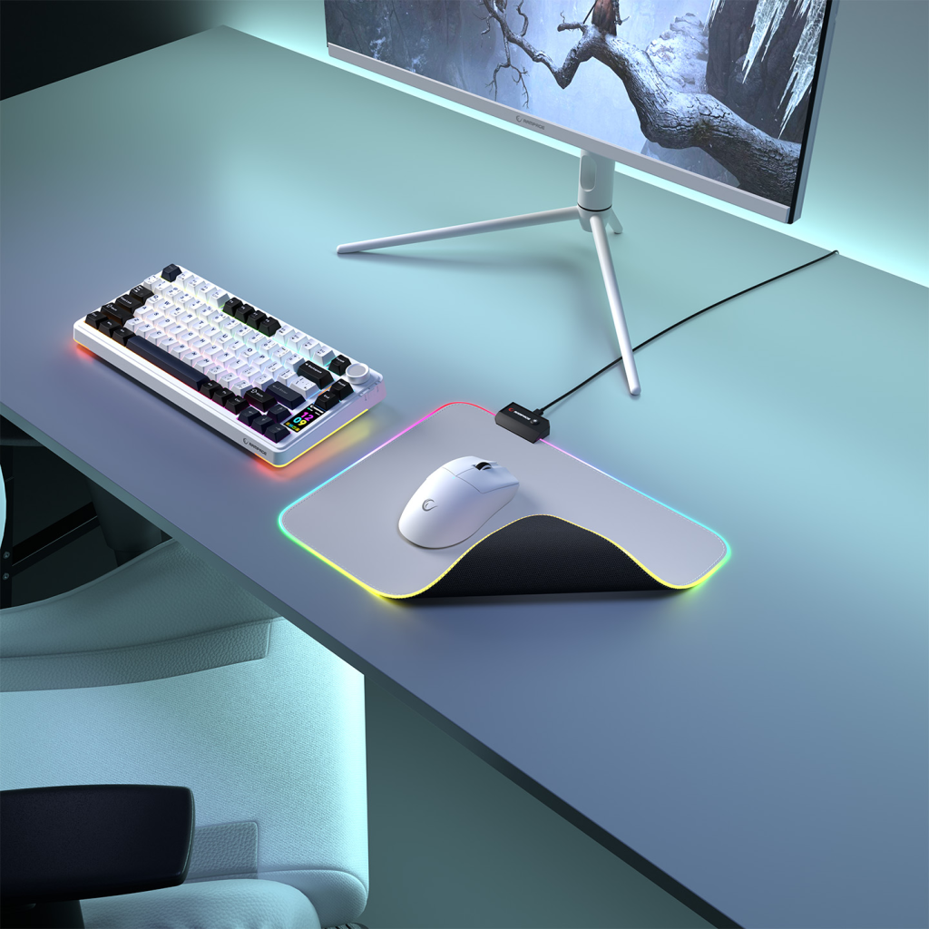 Rampage MP-21, PULSAR M RGB, 252x328x3mm, RGB Led, Gaming, MOUSE PAD (Gri)