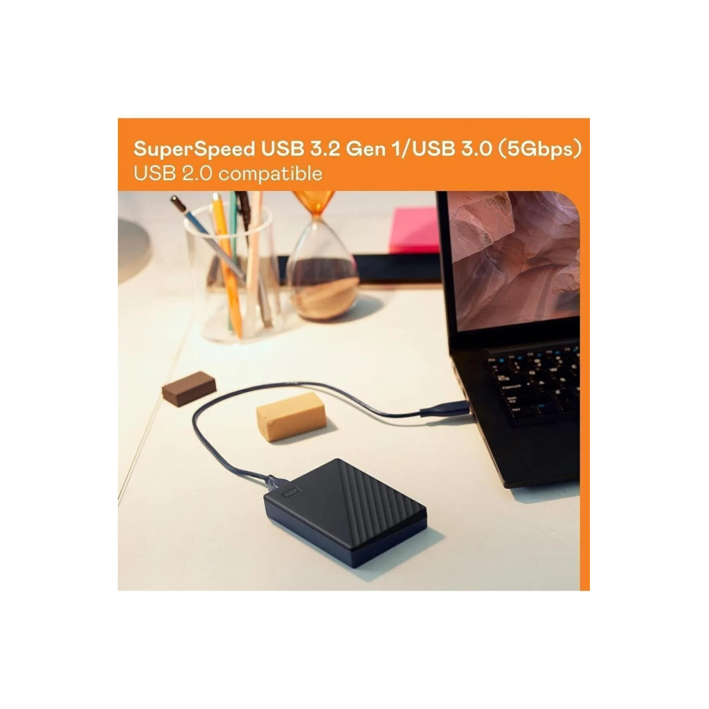 WD WDBPKJ0050BBK-WESN MyPassport 5TB, 2,5"   USB3.2, Taşınabilir, Harici HDD Siyah,  (Türkiye Distribütörü Garantili)