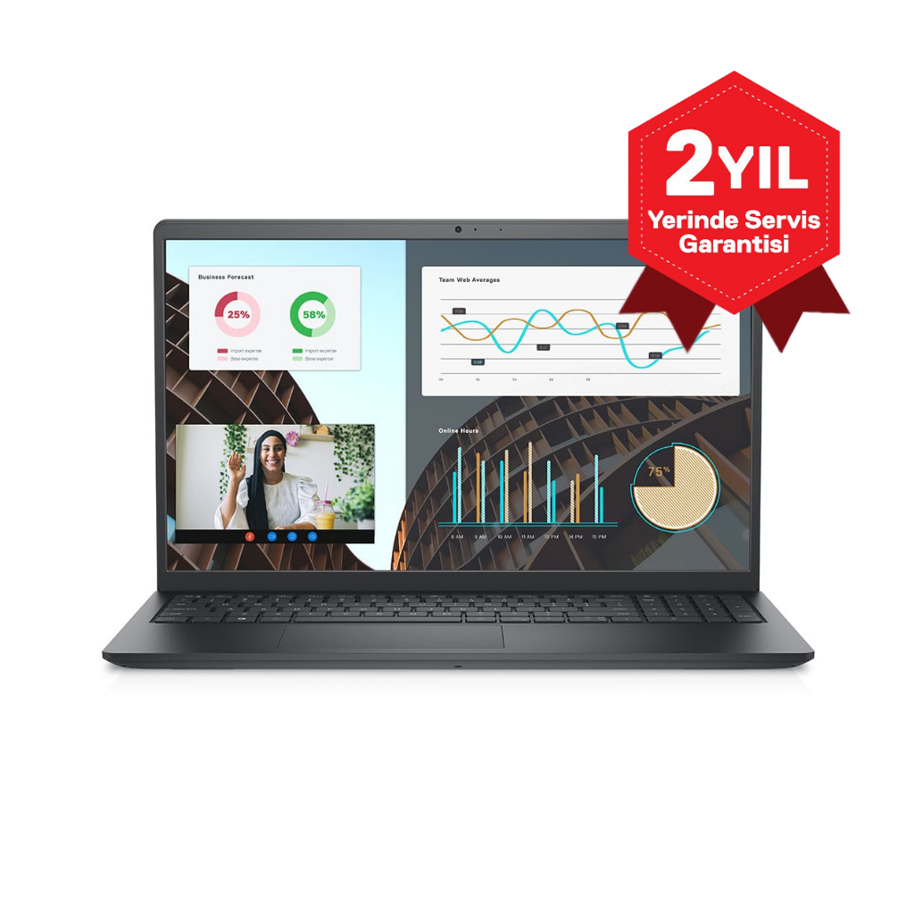DELL Vostro 3530, N3409PVNB3530_U, i5-1334U, 15,6" FHD, 8Gb Ram, 512Gb SSD, Paylaşımlı Ekran Kartı, Free Dos Notebook