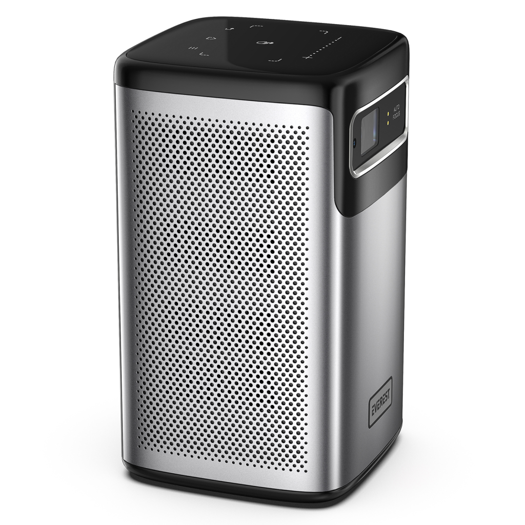 EVEREST PJ-DLP21, 180 LED Lümen, 4K Destekli, 1xType-C, 1xHDMI, 1xUSB, WiFi, Bluetooth, 30.000 Saat Led Ömrü, 2x5W Speaker, 8000mAh Batarya, Taşınabilir, Android 9.0, 4K Projeksiyon Cihazı