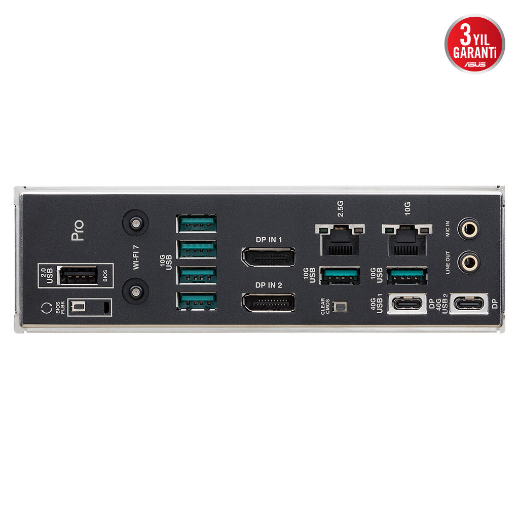 ASUS PRO WS TRX50-SAGE WIFI A, 4xDDR5, 4xM.2, HDMI, DP, Type-C, Wi-Fi 7, Bluetooth v5.4, TR5 Soket, CEB İş İstasyonu Anakart