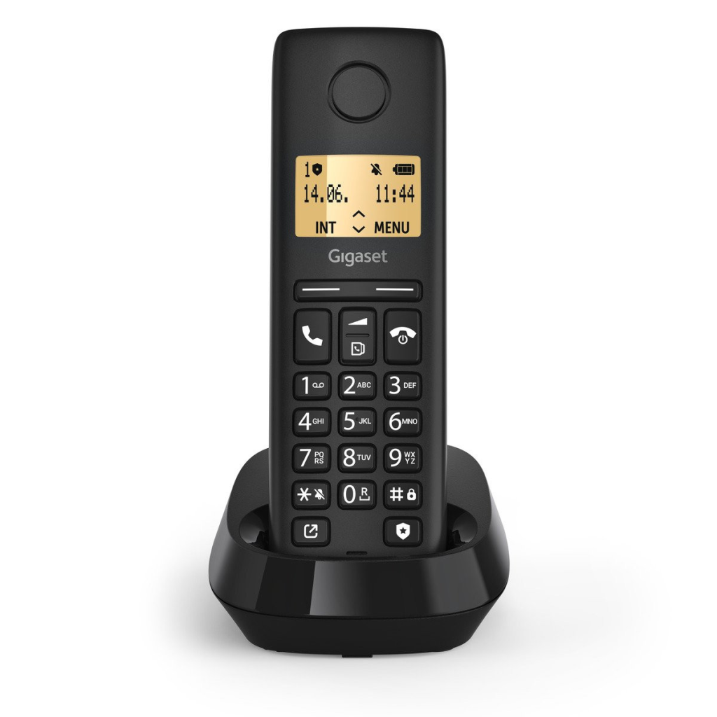 GIGASET PURE 100, Dect Telefon, Siyah, 14 Saat Konuşma, 180 Saat Bekleme, 50 Kişilik Rehber