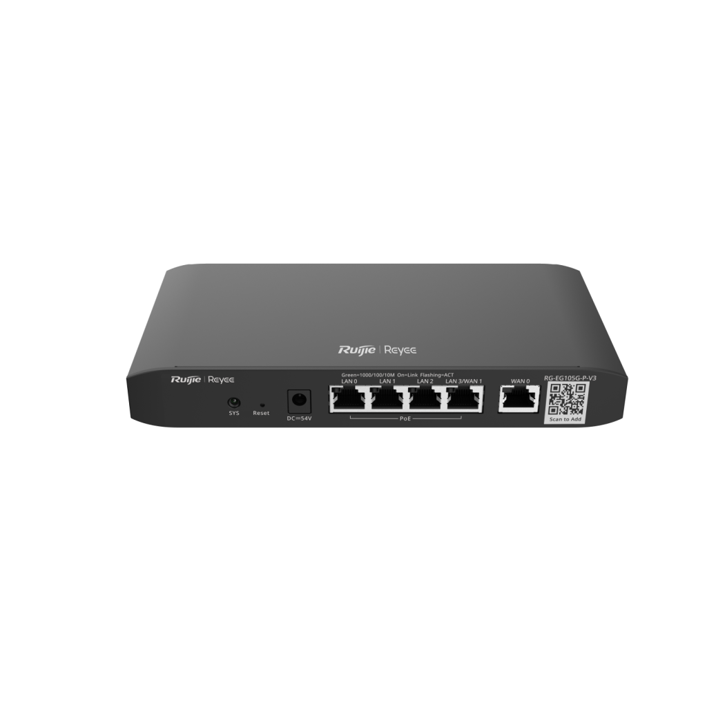 RUIJIE Reyee RG-EG105G-P-V3 5 Port Gigabit, Web  Yönetilebilir, 2 WANs, 100 Kullanıcı, 600 Mbps Router