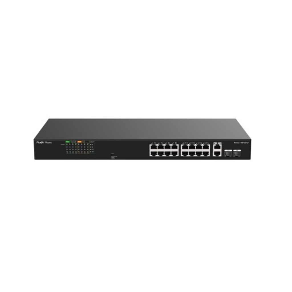 RUIJIE REYEE RG-ES118FGS-LP  18 Port, 16 Port  Megabit PoE, 120W, 2 Port Gigabit  COMBO,  Switch  Metal Kasa